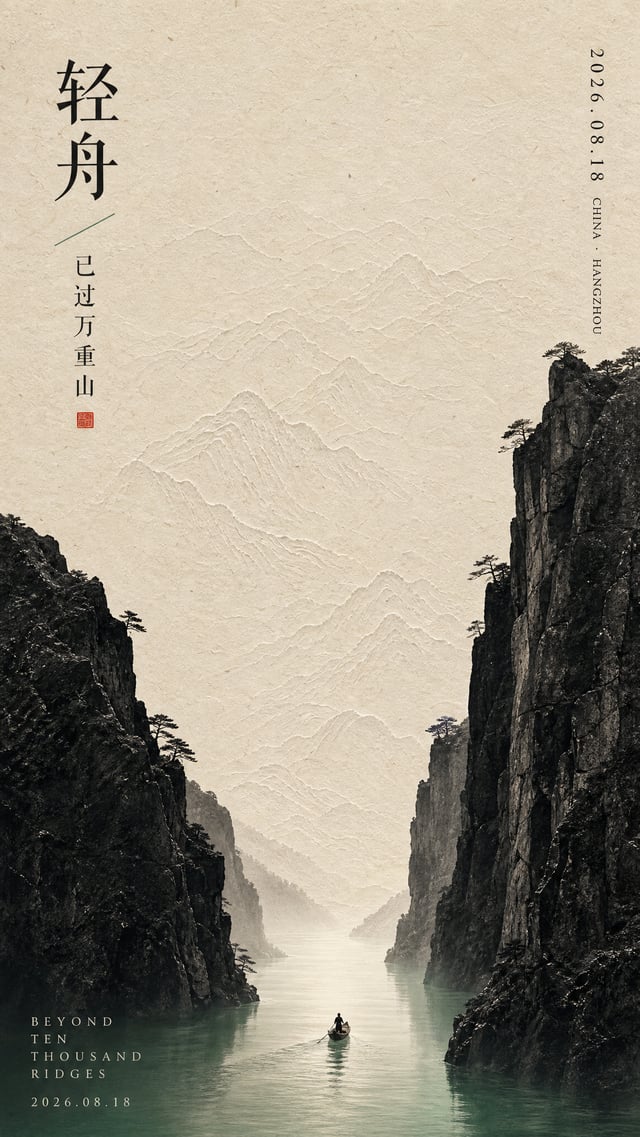 DIRECTIVE:Create one standalone 9:16 vertical contemporary East Asian literary-art poster inspired b