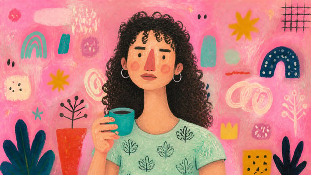 Ilustración editorial pintada a mano tomando de referencia la chica que te adjunto en la otra imagen