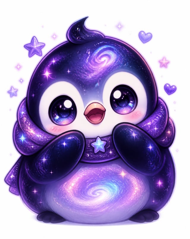 could you create a very cute and loveable mascot with nebula and penguin elements? something similar