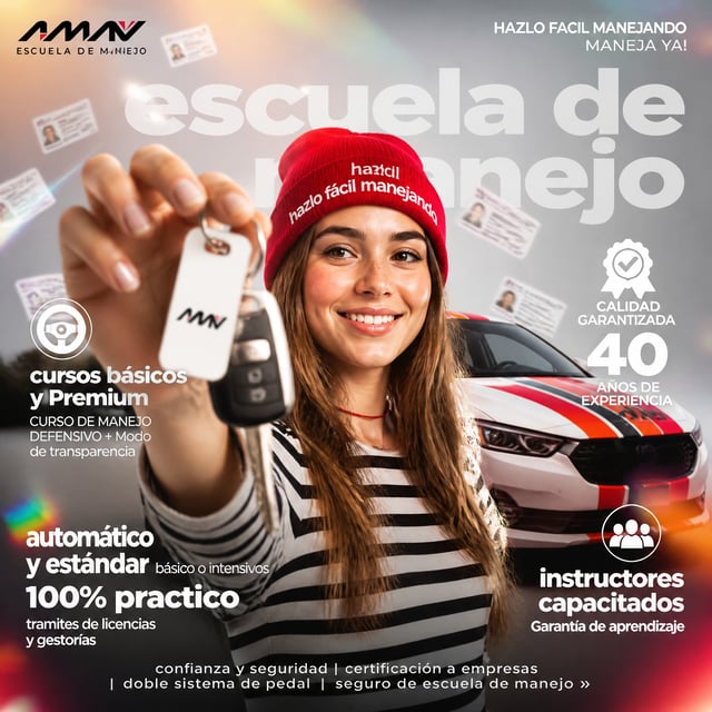 Infografía de comercio electrónico de alto impacto para "escuela de manejo" 
