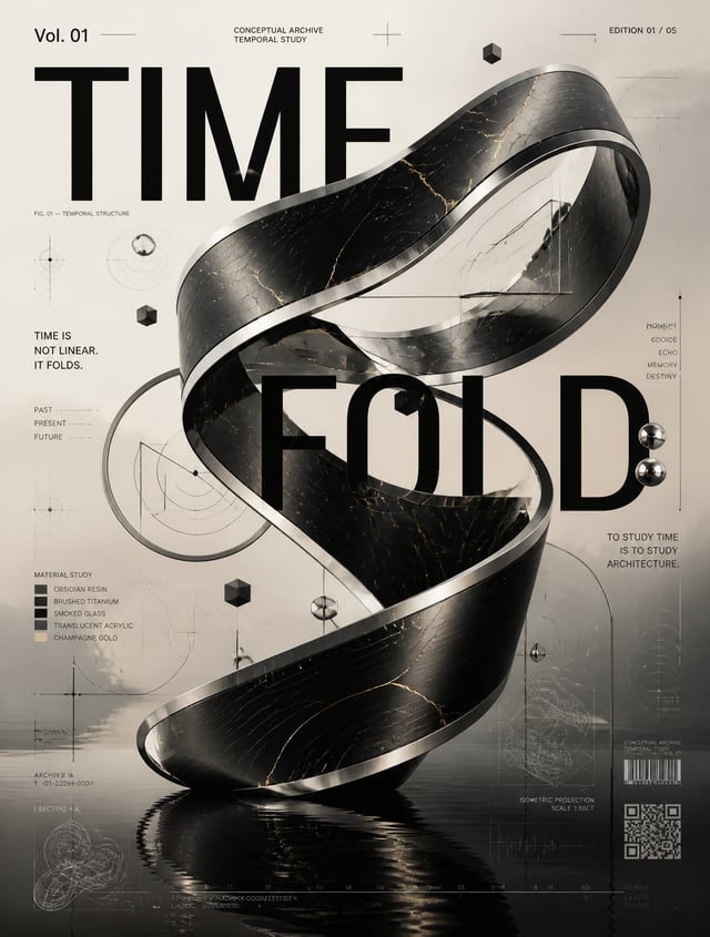 Perfect. Let's begin the collection.ABSTRACT EDITORIAL COLLECTIONVol. 01 — TIME FOLD1. Concept Under