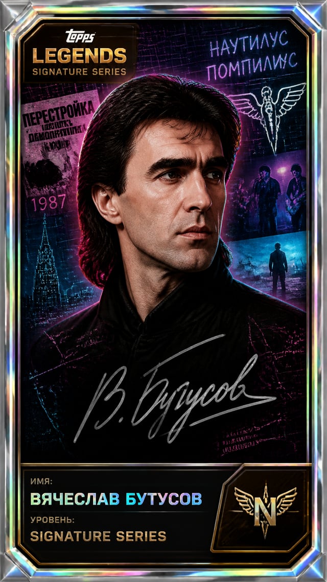 Вячеслав Бутусов / Наутилус Помпилиус Создайте премиальную карточку Topps Legends: Signature Series 