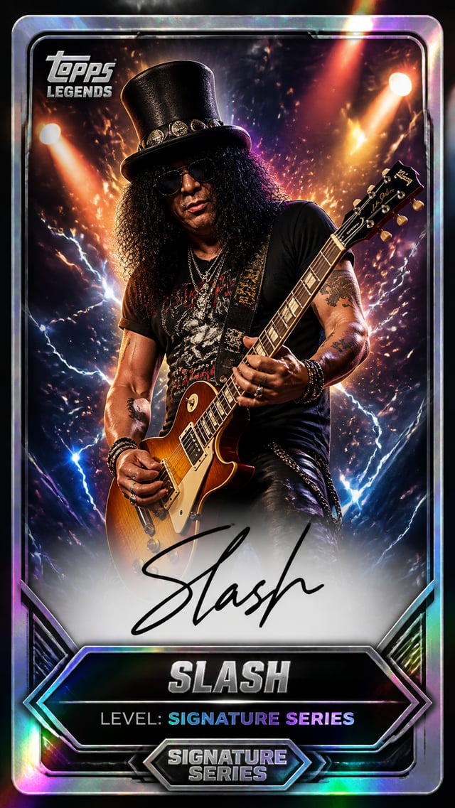 Slash Создайте премиальную карточку Topps Legends: Signature Series с фокусом на гитарном соло: полн