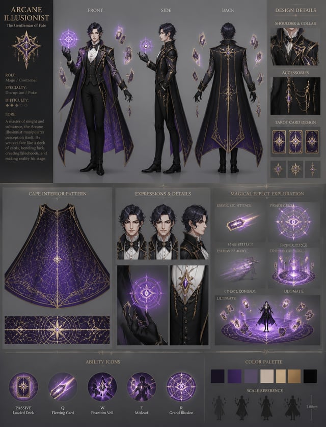 Arcane IllusionistCreate a detailed character sheet of an Arcane Illusionist magician for a fantasy 