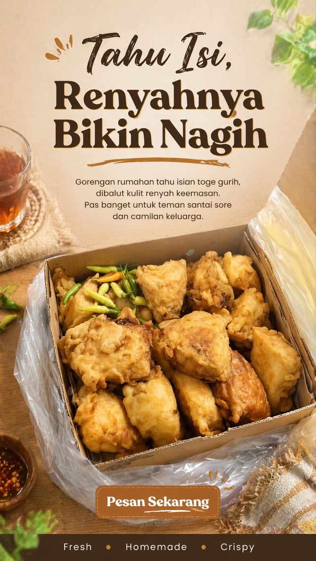 Create a premium Instagram Story food promotion poster, vertical 9:16, using the uploaded photo of I