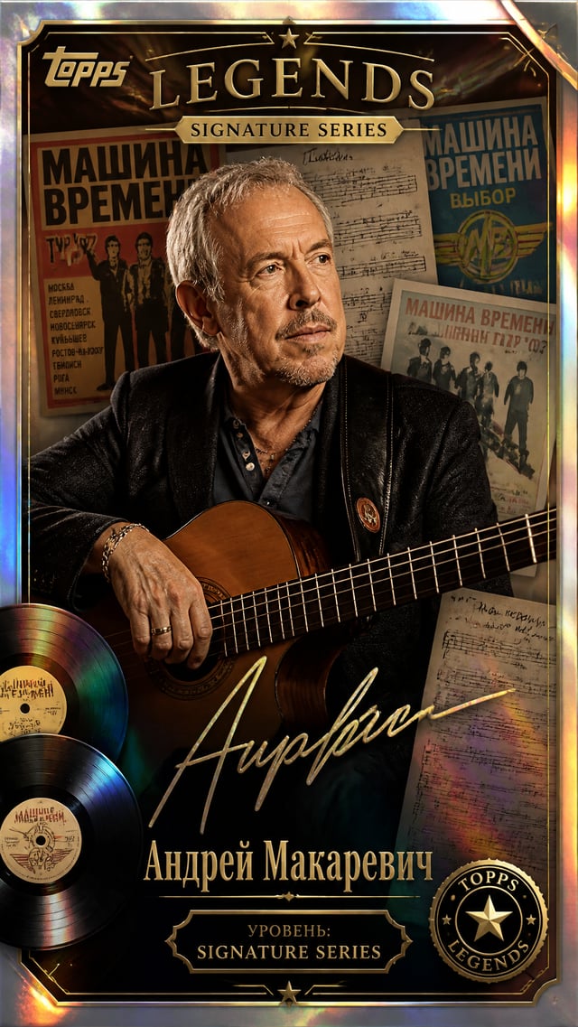 Андрей Макаревич / Машина Времени Создайте премиальную карточку Topps Legends: Signature Series с эл