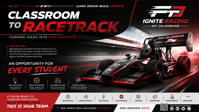 @Create image Design a beautiful banner for my college Formula One team and also highlight that its 