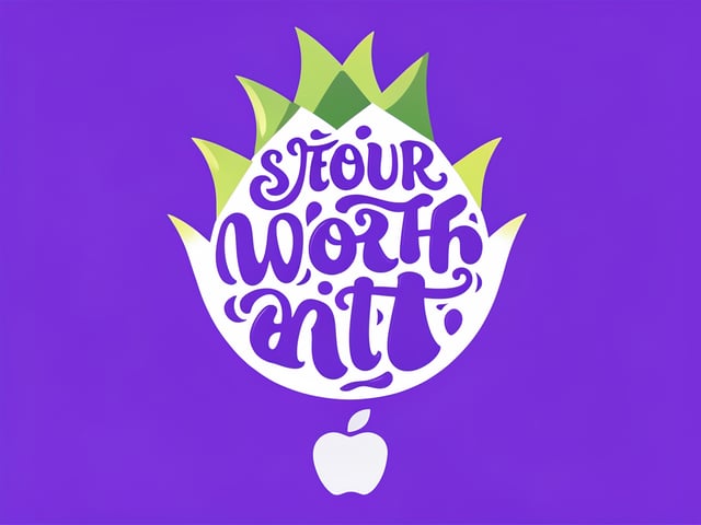 Create a typographic illustration shaped like a dragonfruit, where the text your steps are worth it.