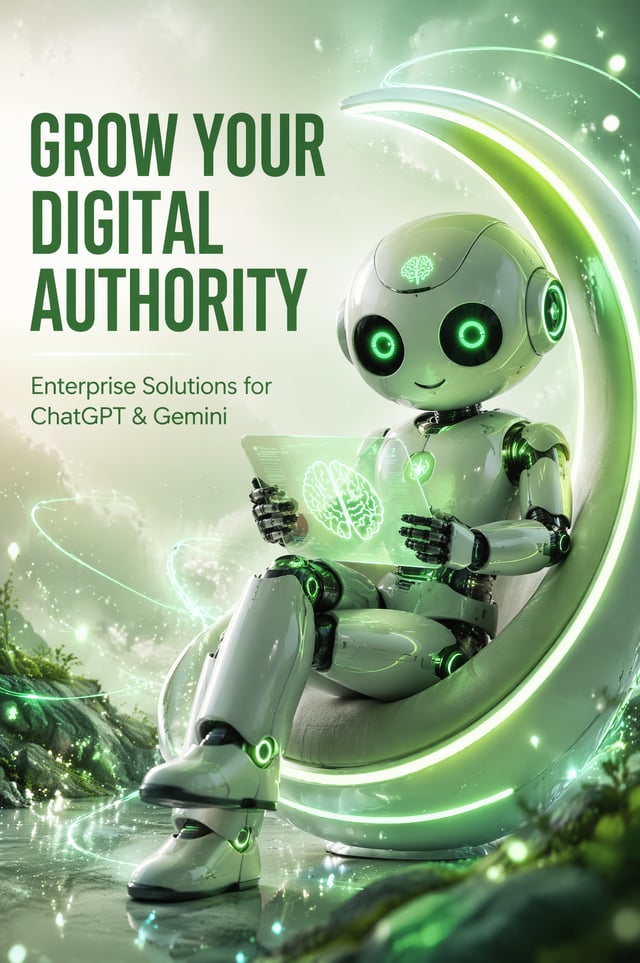 Photorealistic cinematic promotional image of a cute, friendly humanoid robot with a sleek white and