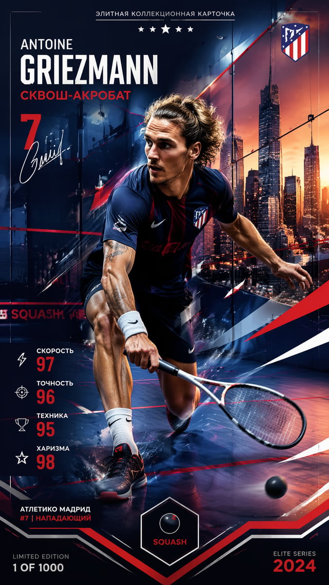 Antoine Griezmann — Сквош‑акробат «Элитная коллекционная карточка 9:16, Antoine Griezmann в динамике