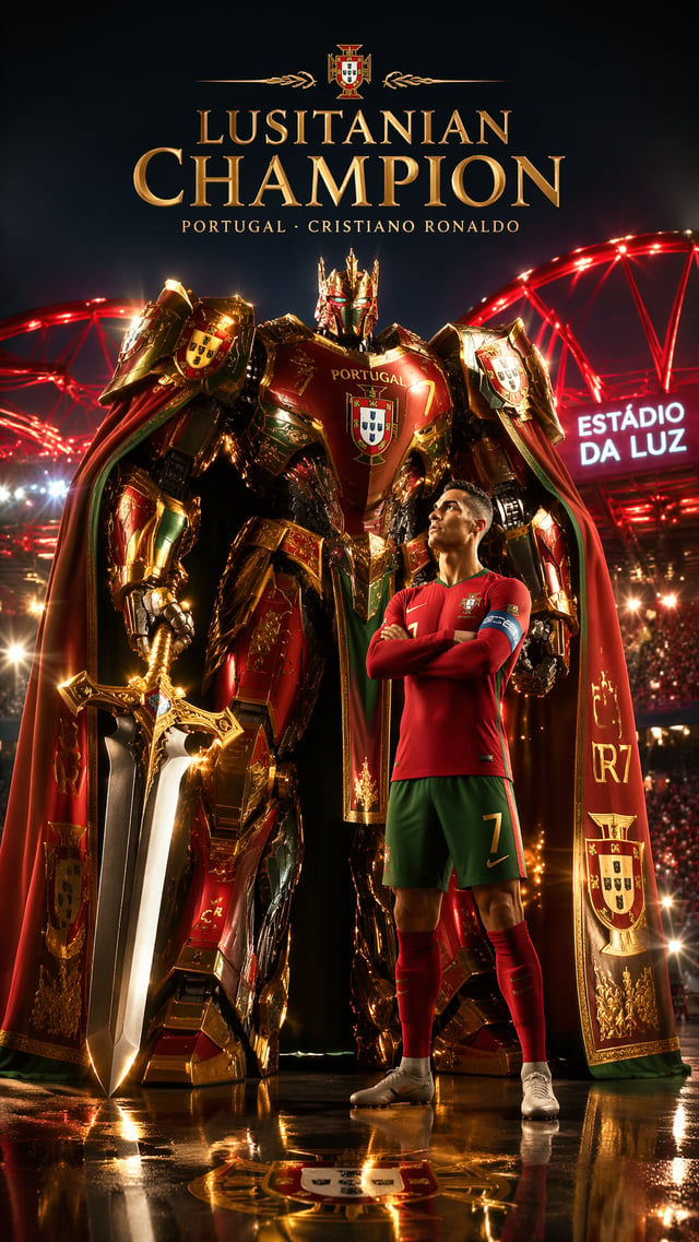 Portugal — Cristiano Ronaldo — Lusitanian Champion “9:16 vertical poster of ‘Lusitanian Champion’, r