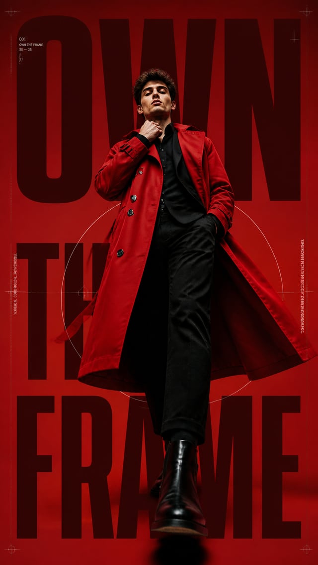 A premium 9:16 luxury editorial fashion advertising poster.