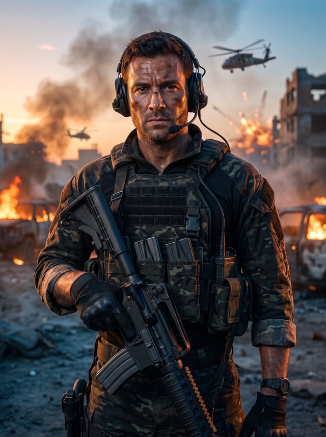 Transform the provided portrait into a premium Call of Duty: Mobile operator character while preserv