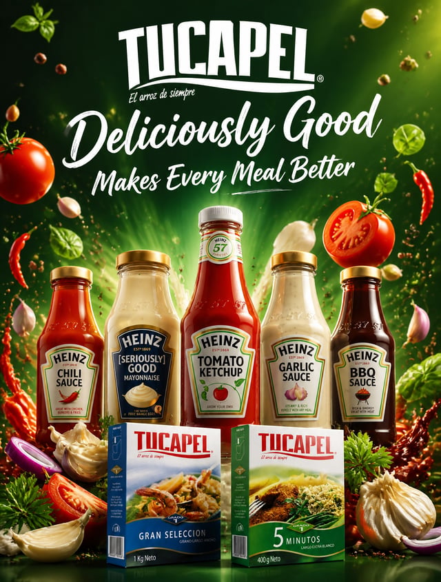 Ultra-premium Tucapel commercial advertising poster, luxury condiment product campaign, award-winnin