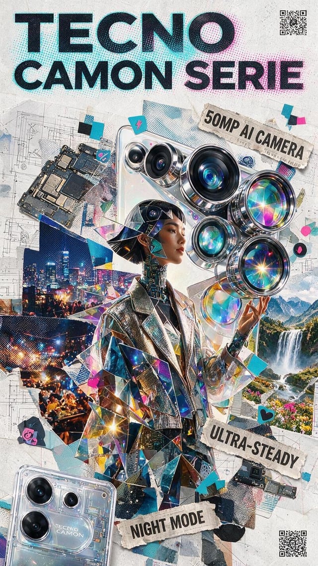 Core Style & Subject: A high-fashion, premium editorial mixed-media collage art poster celebrating t