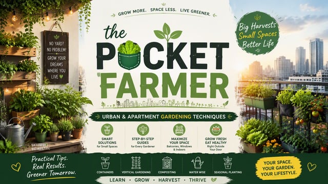 create an eye catchy banner in 1800x1600 pixel where my niche is urban and apartment gardening techn