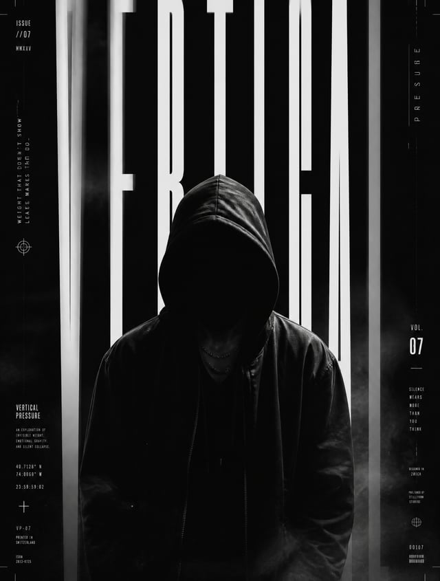 # VERTICAL PRESSURE### Premium Editorial Album Cover Prompt> A haunting cinematic portrait of an emo