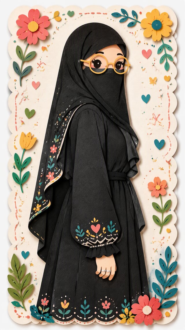 Reimagine the entire image as one cohesive Decorative Folk Flat Illustration blended with a soft han