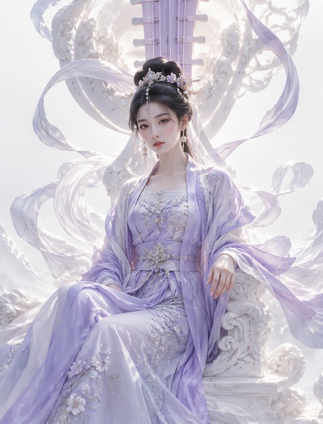 A breathtakingly beautiful cinematic portrait of Ji Qianqian, the most legendary beauty of the South