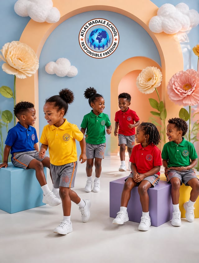 A high-end commercial fashion photoshoot for ATLAS NURSERY SCHOOL featuring six different children a