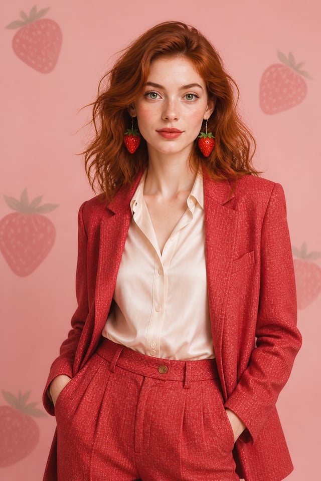 Editorial illustration style, clean and refined magazine aesthetic. Medium portrait shot of a young 