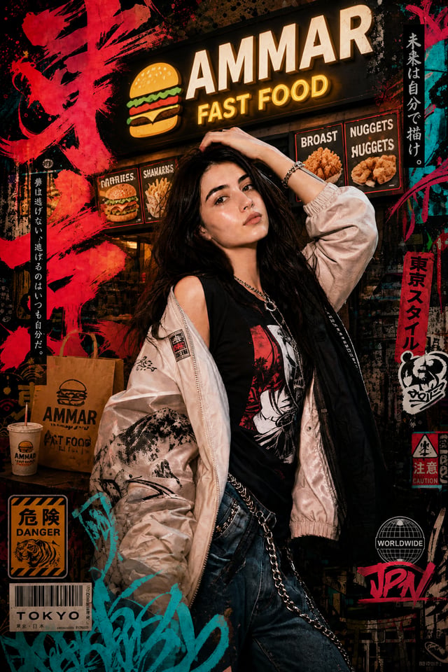 I want make this image with ammar fast food shope