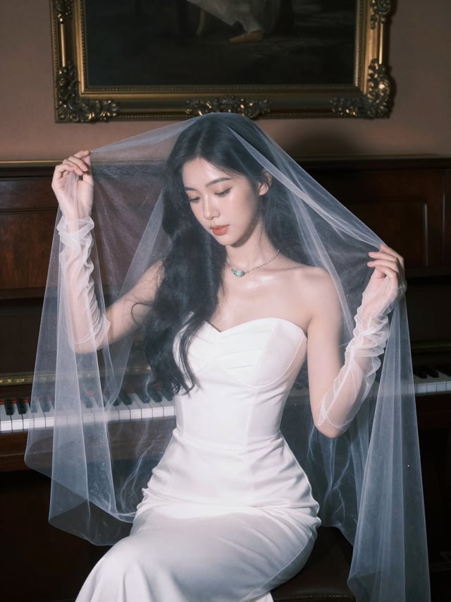Tỷ lệ khung hình: 4:5. Nhiếp ảnh chân dung hiện thực, hiệu ứng flash cổ điển, hạt phim nhẹ, highligh