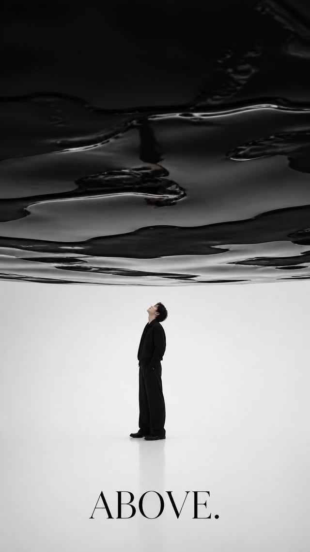 Premium editorial campaign.Main Subject:Young man standing on a completely white floor.Creative Dire