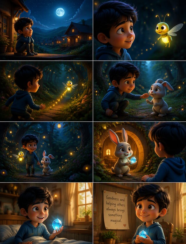 Title: Chhota Sa Jugnu ✨Ek chhota sa gaon, raat ka khoobsurat waqt aur aasman mein chamakte hue haza