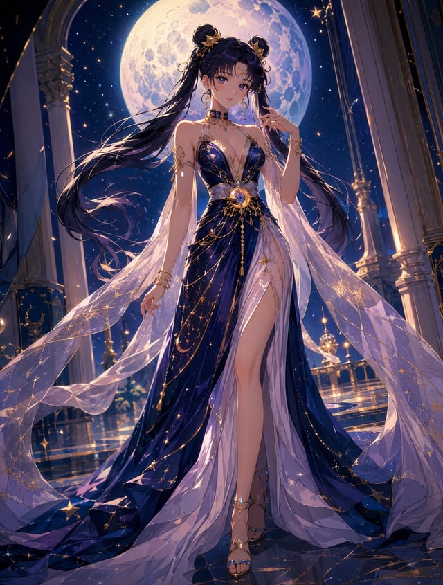 PROMPT EDITABLE — VESTIDO DE ALTA COSTURA INSPIRADO EN ANIMECrear una ilustración de [PERSONAJE ANIM