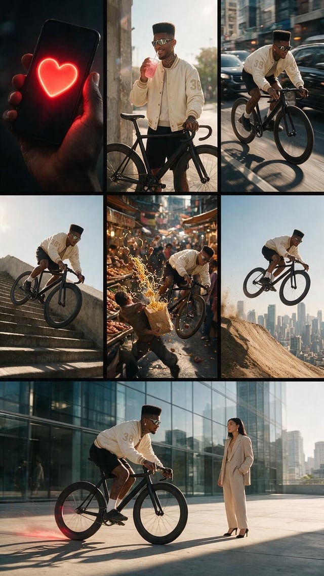 VIDEO GENERATION PROMPTCreate an ultra-realistic, cinematic 3D action sequence featuring a young urb