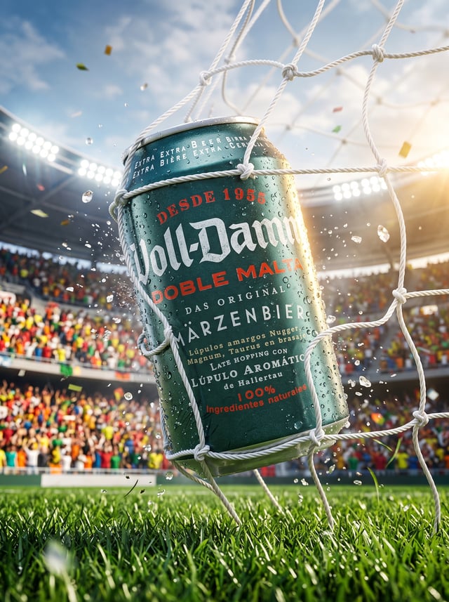 Ultra-premium Volldamm commercial advertising poster, official FIFA-inspired football campaign, luxu