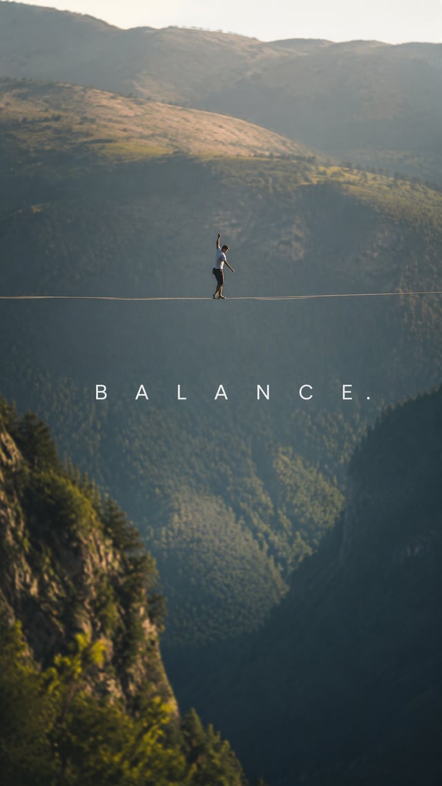 Create a premium 9:16 outdoor sports editorial.Main Subject: Young male slackline athlete balancing 