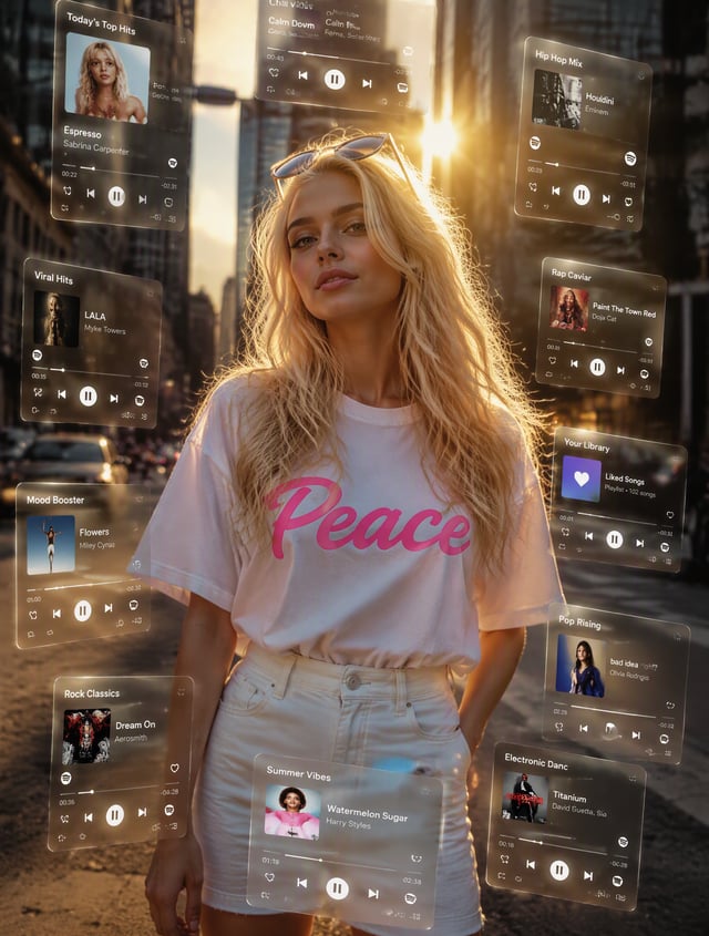 Ultra-realistic cinematic fashion portrait of a stunning young adult Russian blonde woman with an el