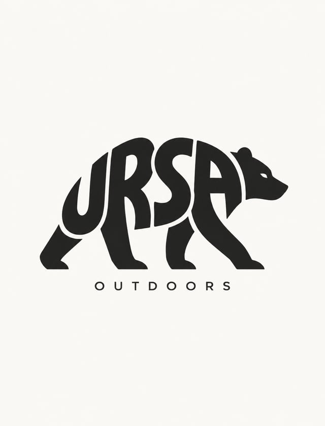 Design a clever typography logo where the brand name [BRAND NAME] merges together to form the silhou