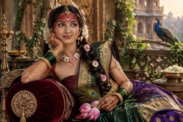 Rukhmni Portrait 🌸Create a Ultra realistic portrait of the beautiful girl fromthe indian image, she