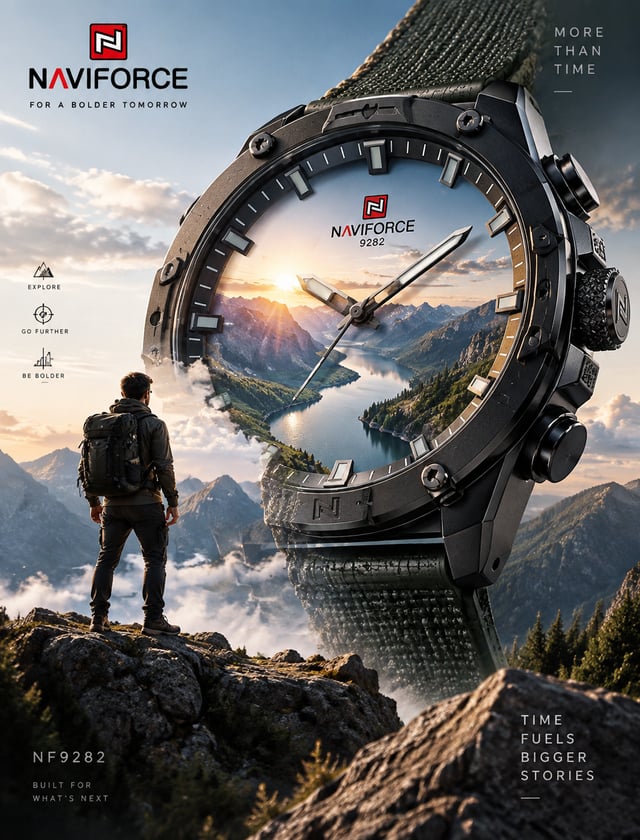 Act as a Social Media Art Director and Digital Collage Artist specializing in high-end Men's Wrist W