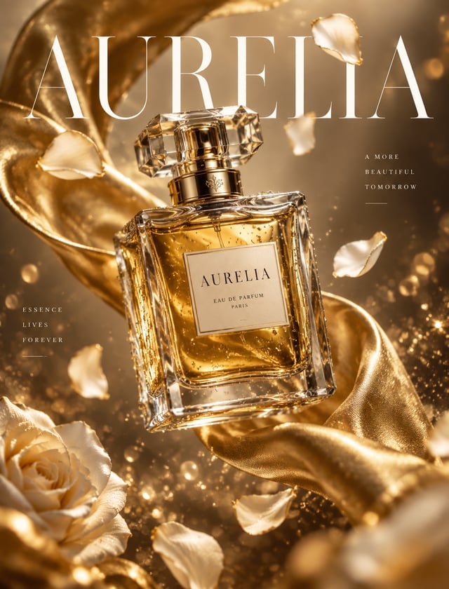 Ultra-luxury perfume advertising poster, vertical 3:4, hyper-realistic 3D product render. A crystal-