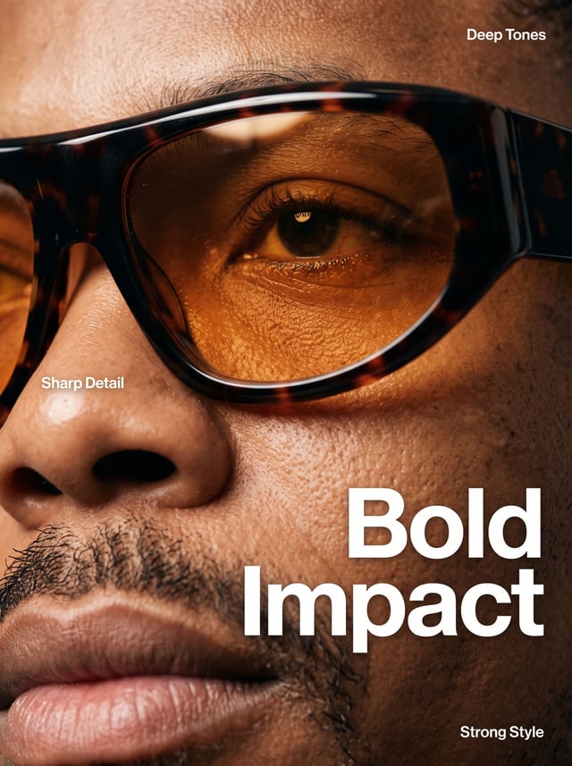 An extreme close-up, high-fashion editorial portrait focusing on the right side of a person's face. 
