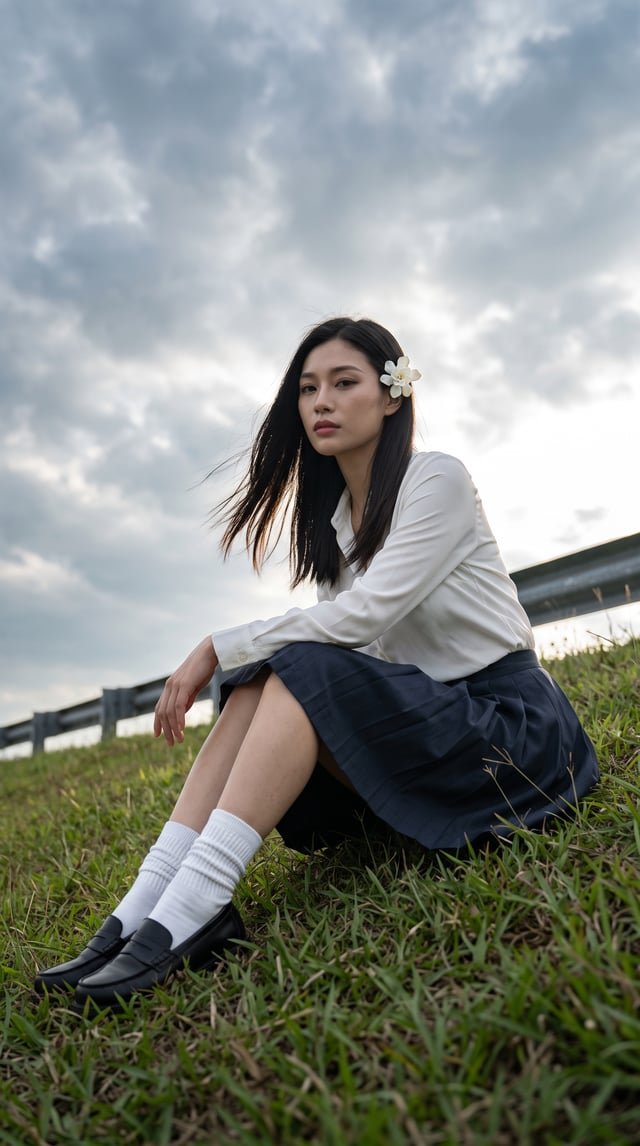 Use the uploaded portrait only as the identity and hairstyle reference. Create a realistic outdoor c