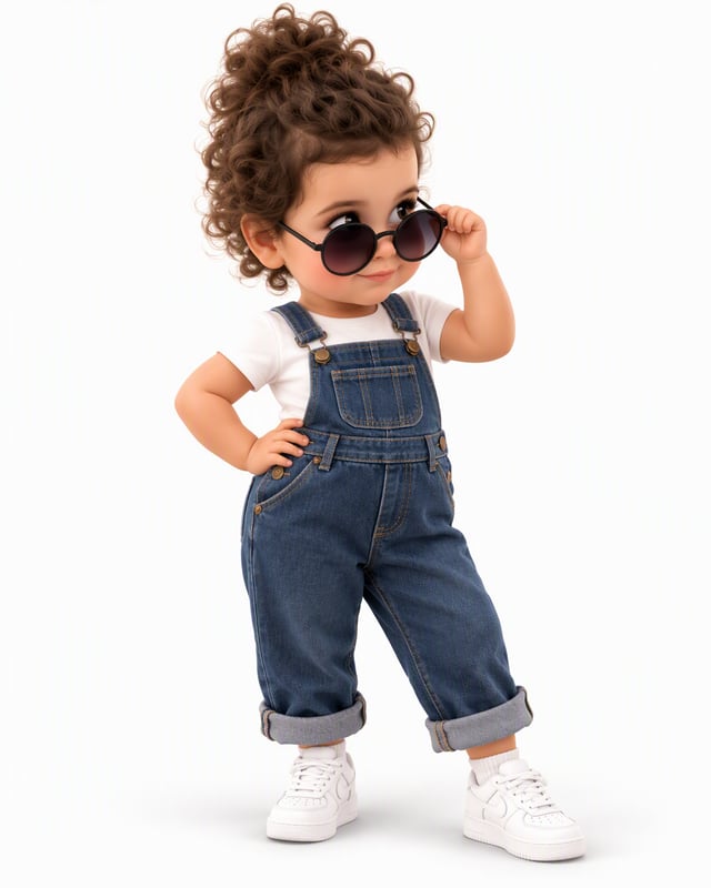Create a high-quality, cute chibi-style 3D character illustration of a little girl [User Photo] with