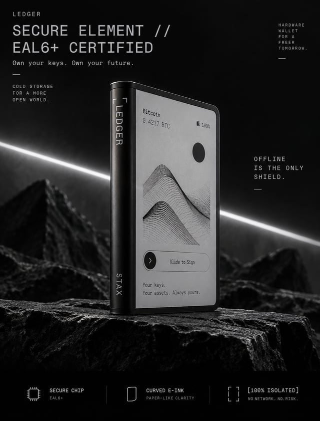 暗黑加密硬件与冷存储 — LEDGER STAX 电子墨水冷钱包卡 # ----------------------------------------------------------------