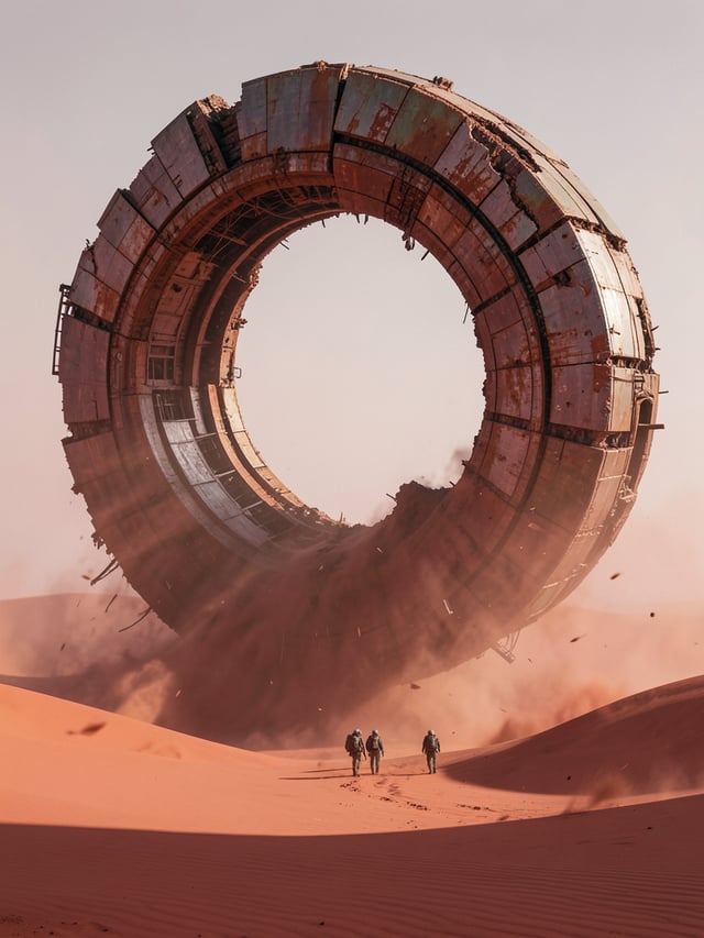 Epic concept art, cinematic photorealistic CG render. An ultra-scale spectacle composition: the colo