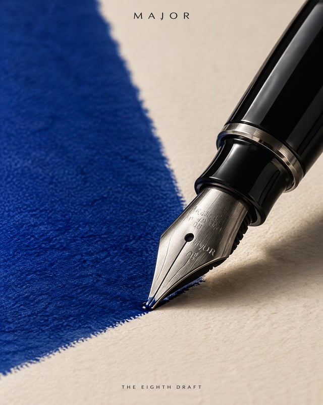 Create one complete, publish-ready 4:5 vertical campaign poster for an original fountain pen called 