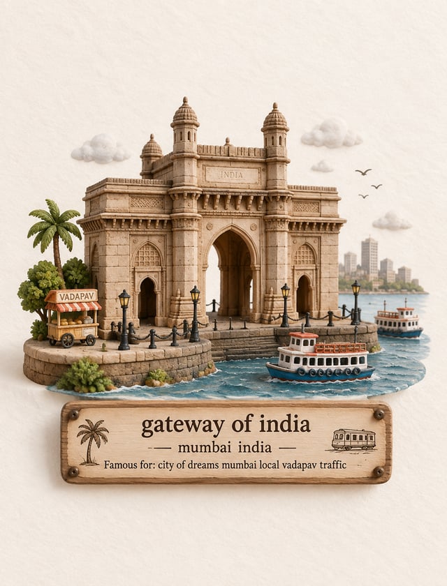 Create a charming handcrafted miniature travel scene featuring [Iconic Structure] as the main focal 