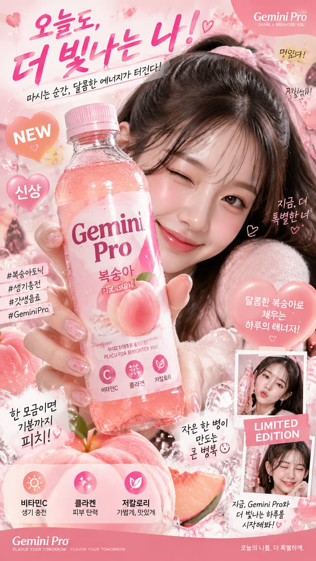 A high-quality, interactive Korean-style poster featuring a cheerful, expressive girl as the main ch