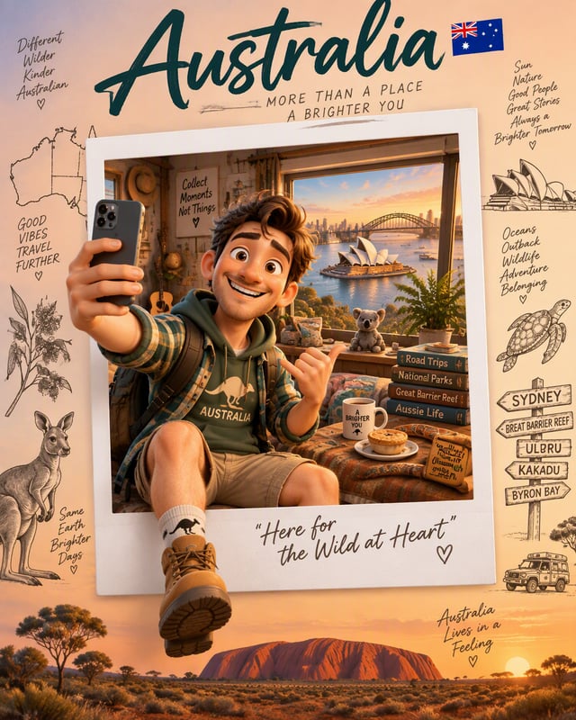 Create a premium collectible travel poster in a cute stylized 3D cartoon/Pixar-inspired aesthetic.