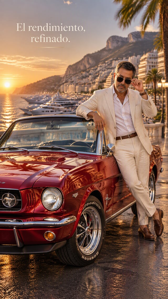 El personaje en la imagen de referencia 1 Campaña automotriz de lujo vertical 8K ultra fotorealista,