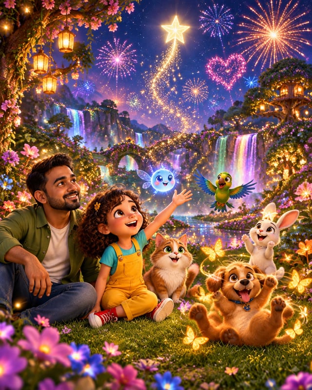 @Maintain exact character consistency throughout the entire film.Lulu: a cheerful 8-year-old girl wi
