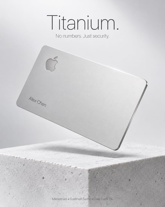 Extreme Pure Titanium Minimalism — APPLE CARD Pure Titanium Physical Card # ------------------------